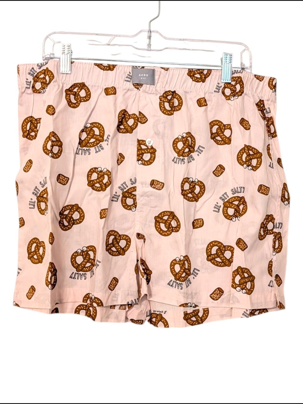 Aeropostale Yellow Stripe Pretzel Print Shorts 2 Pack - Picture 3 of 8